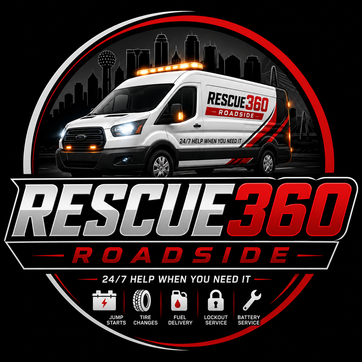 Rescue360 emergency roadside service van fully equipped for rapid assistance