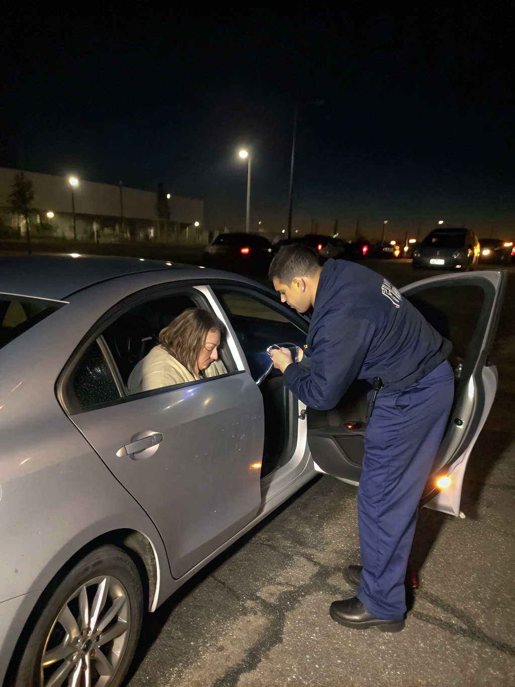 Technician using specialized tools for a car lockout